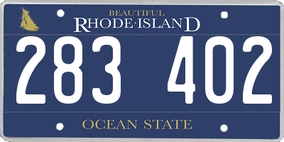 RI license plate 283402