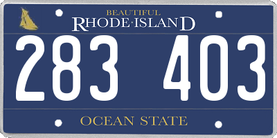RI license plate 283403