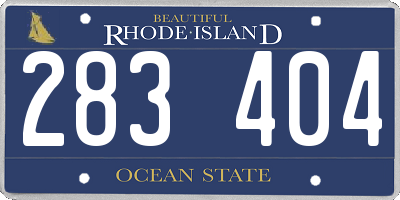 RI license plate 283404