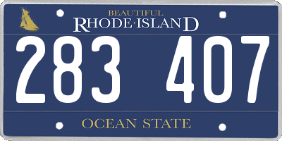 RI license plate 283407