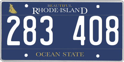 RI license plate 283408