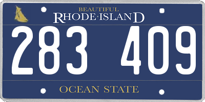 RI license plate 283409