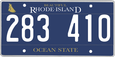 RI license plate 283410