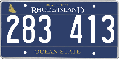 RI license plate 283413