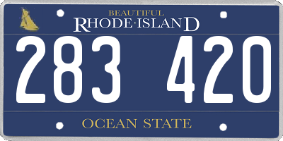 RI license plate 283420