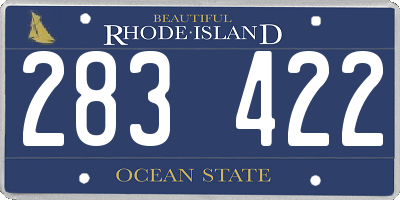 RI license plate 283422