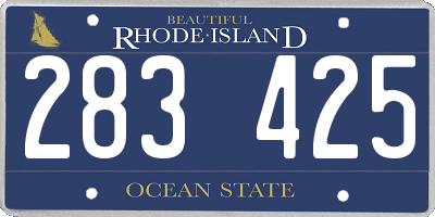 RI license plate 283425