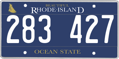 RI license plate 283427