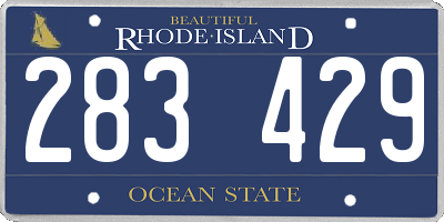 RI license plate 283429