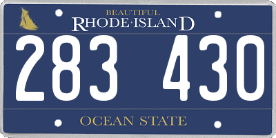 RI license plate 283430