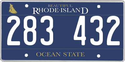 RI license plate 283432