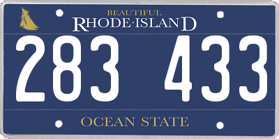 RI license plate 283433