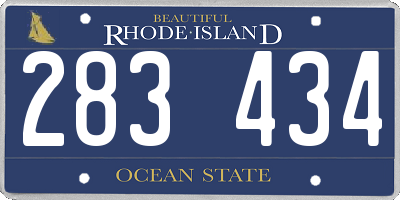 RI license plate 283434