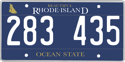 RI license plate 283435