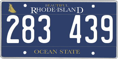 RI license plate 283439