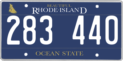 RI license plate 283440