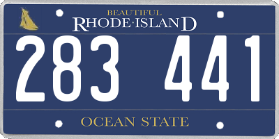 RI license plate 283441