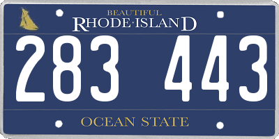 RI license plate 283443