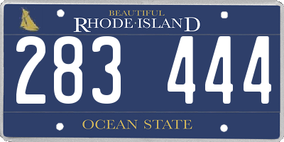 RI license plate 283444