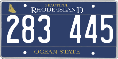 RI license plate 283445