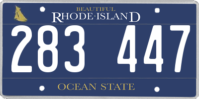 RI license plate 283447