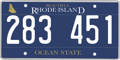RI license plate 283451