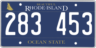 RI license plate 283453
