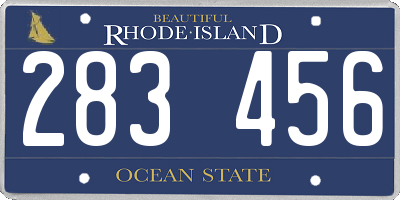 RI license plate 283456