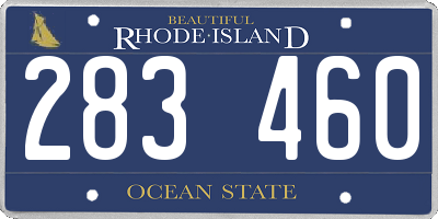 RI license plate 283460