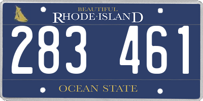 RI license plate 283461
