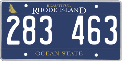 RI license plate 283463