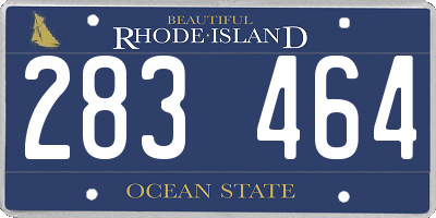 RI license plate 283464