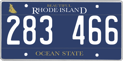 RI license plate 283466