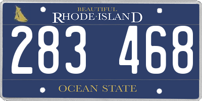 RI license plate 283468