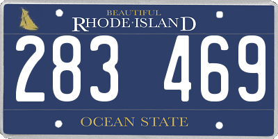 RI license plate 283469