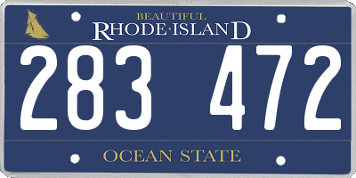 RI license plate 283472