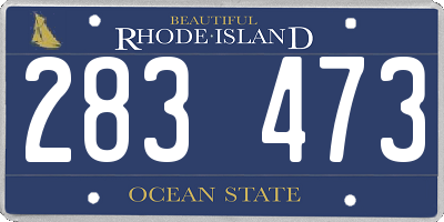 RI license plate 283473
