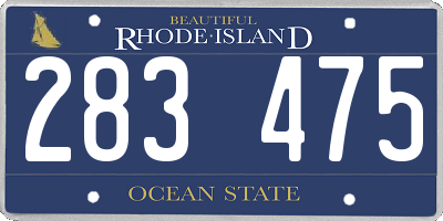 RI license plate 283475