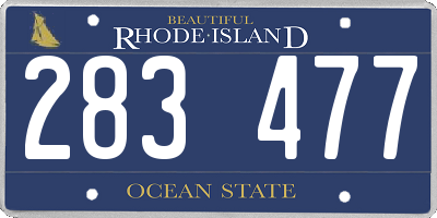 RI license plate 283477