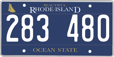 RI license plate 283480
