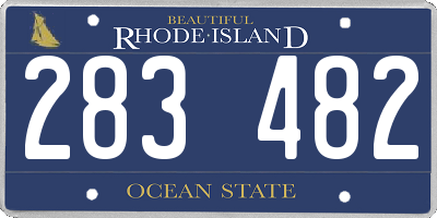 RI license plate 283482