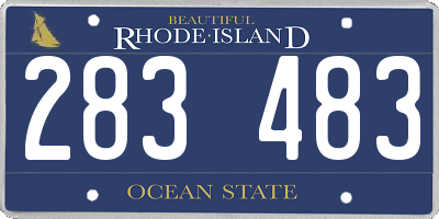 RI license plate 283483