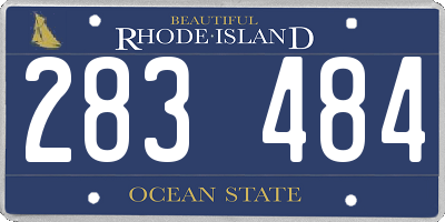RI license plate 283484