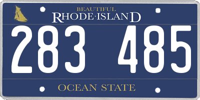 RI license plate 283485