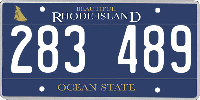RI license plate 283489