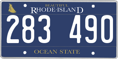 RI license plate 283490