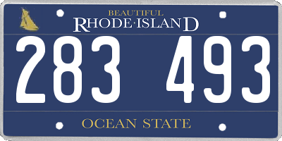 RI license plate 283493