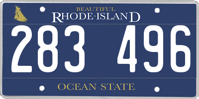 RI license plate 283496