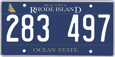 RI license plate 283497