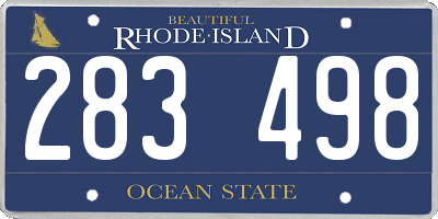 RI license plate 283498